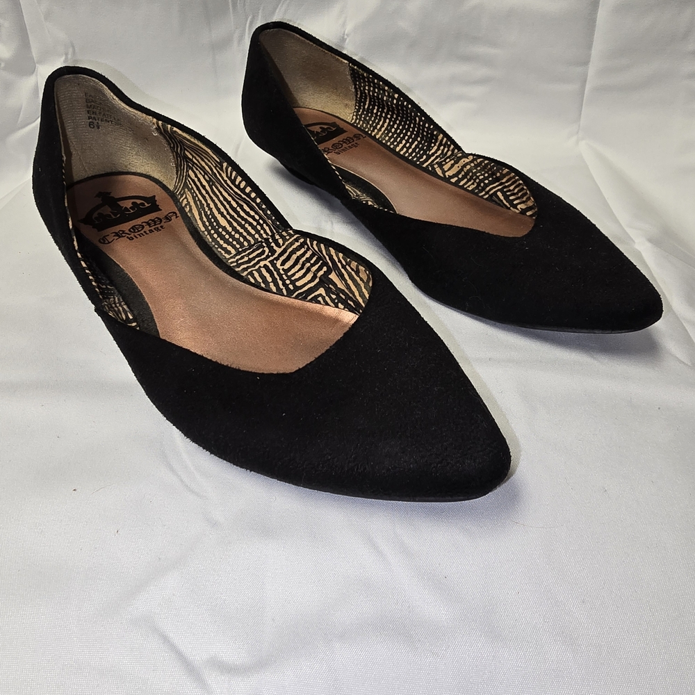 Crown Vintage Black Suede Flats